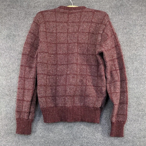 Knights Bridge Women's Pullover Knit Sweater Red Check Medium Crew Neck Vintage - Picture 6 of 12